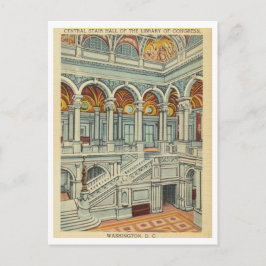 Postal Escalera antigua de la Biblioteca del Congreso