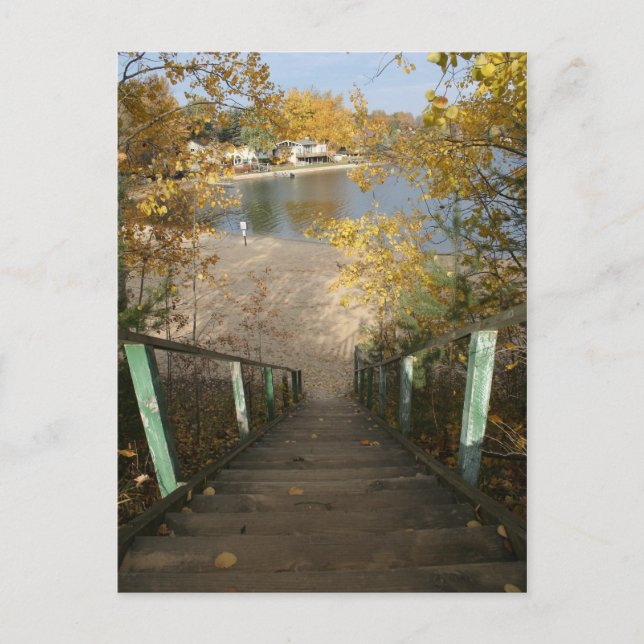 Postal Escalera de otoño (Anverso)