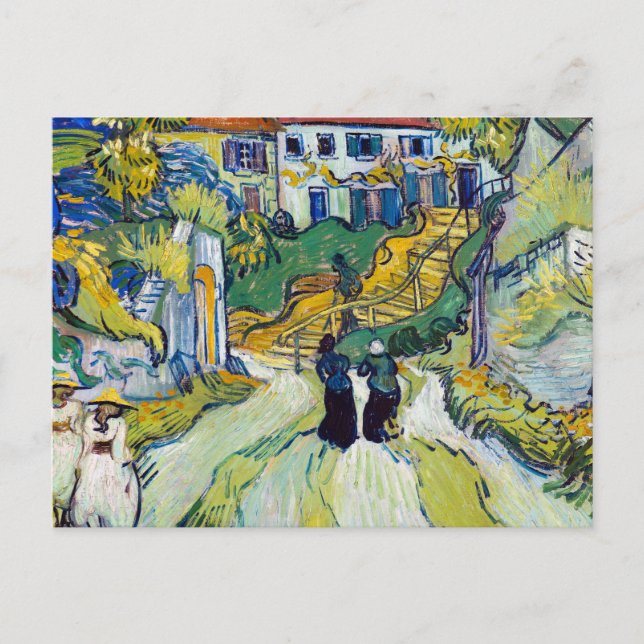 Postal Escalera de Vincent van Gogh en Auvers (Anverso)