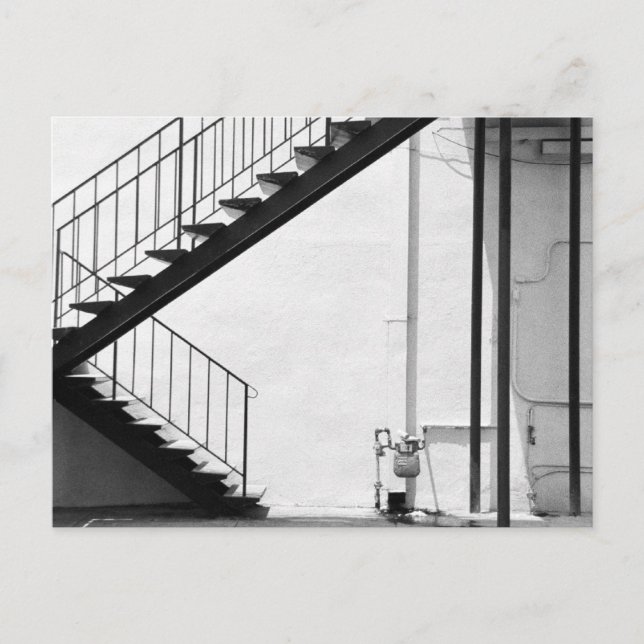 Postal Escalera en blanco y negro (Anverso)