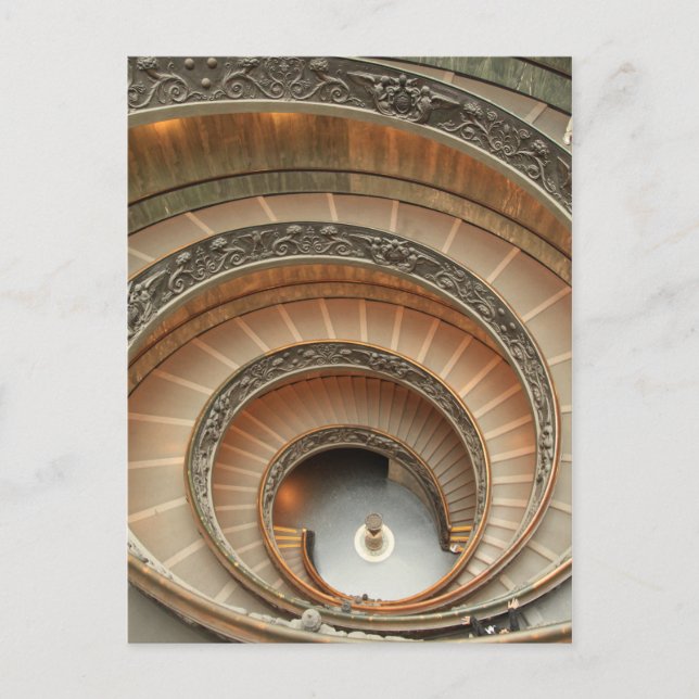 Postal Escalera en el Museo del Vaticano (Anverso)