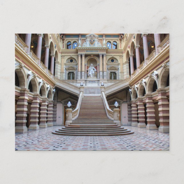 Postal Escalera en Justizpalast, Viena Austria (Anverso)