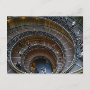 Postal Escalera espiral del Museo del Vaticano