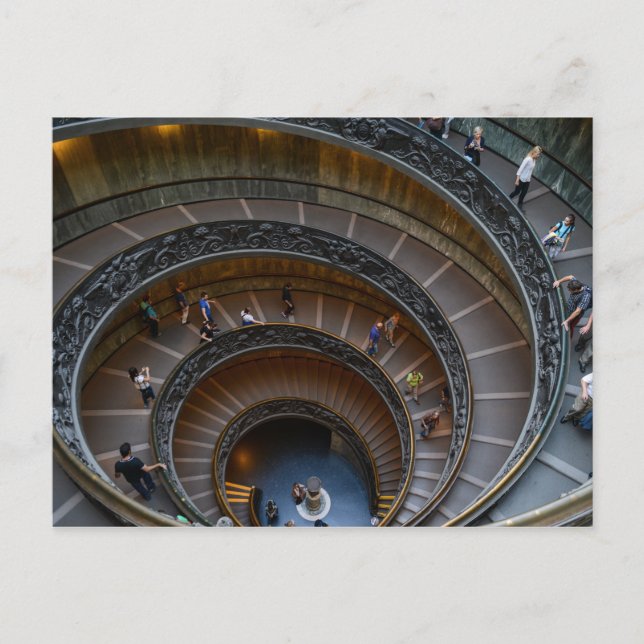 Postal Escalera espiral del Museo del Vaticano (Anverso)