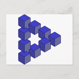 Postal Escalera imposible de ilusión óptica de cuadrados