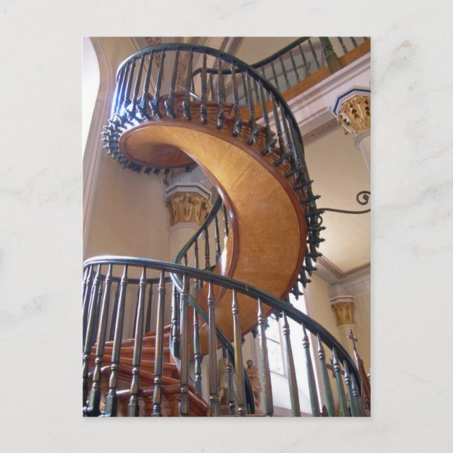 Postal Escalera milagrosa, Capilla Loretto Santa Fe (Anverso)