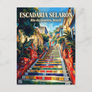 Postal Escalera Selarón Brasil