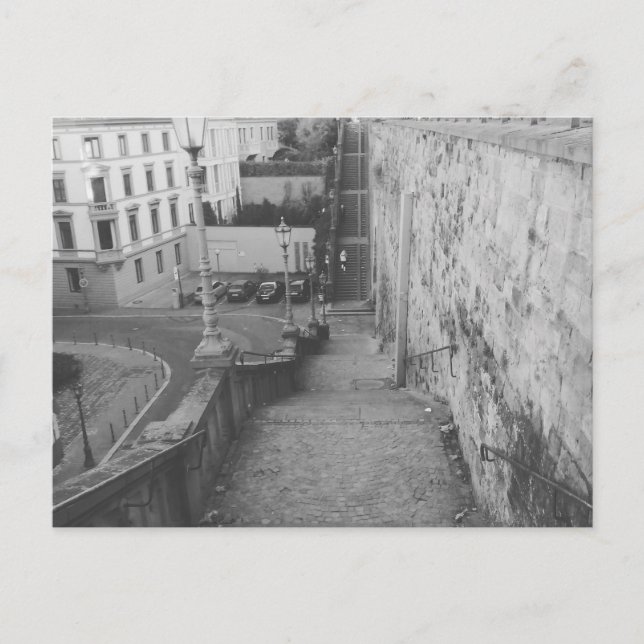 Postal Escaleras blancas y negras de la Alemania de Mainz (Anverso)