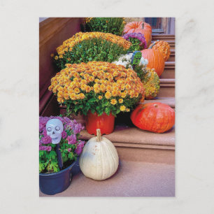 Postal Escaleras de calabaza de Halloween New York Postca