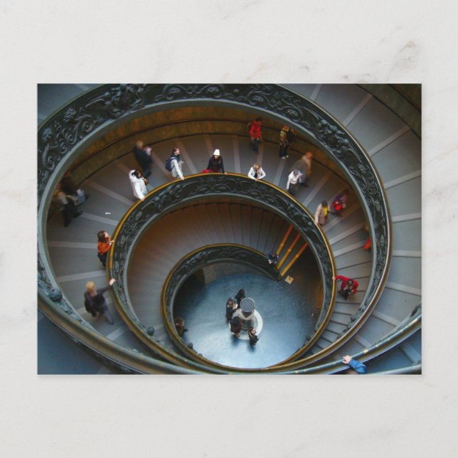 Postal escaleras de espiral vaticana (Anverso)