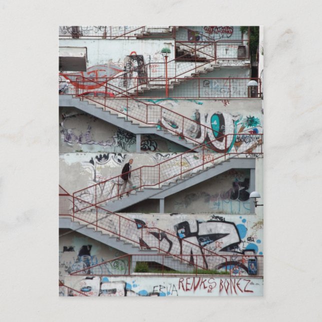 Postal Escaleras de graffiti, Sarajevo (Anverso)