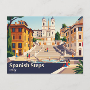 Postal Escaleras Españolas Italia