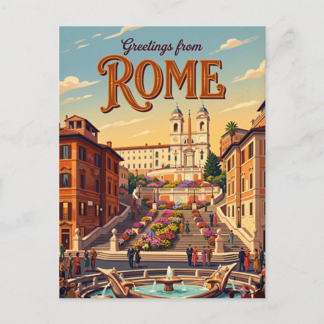 Postal Escaleras Españolas Italia (Anverso)