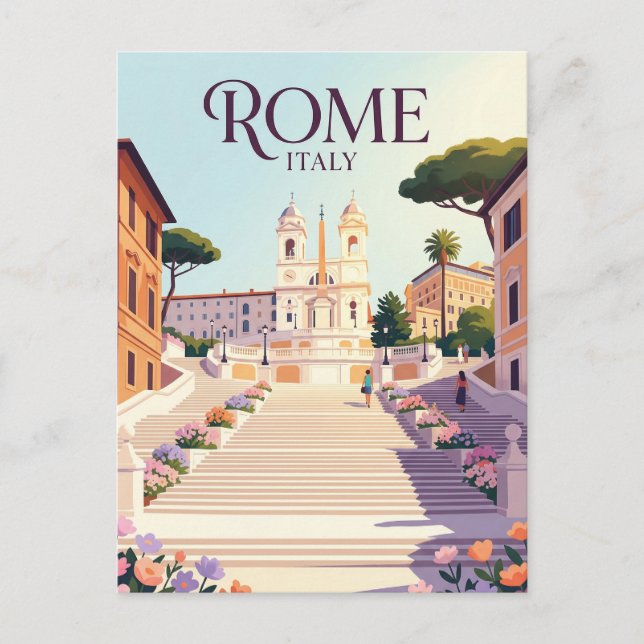 Postal Escaleras Españolas Italia (Anverso)