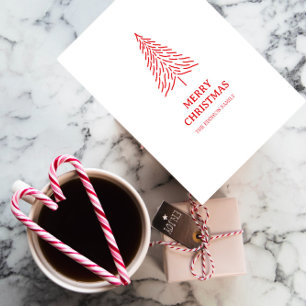 Postal Escándalo de árbol navideño Minimalista simple fes