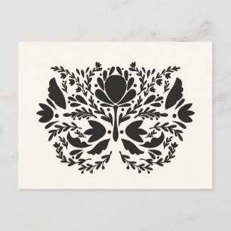 Postal Escándalo de impresión floral de arte folclórico