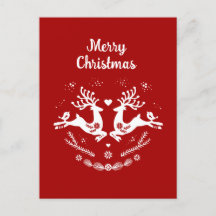 Escándalo festivo lindo Navidad blanco rojo venado