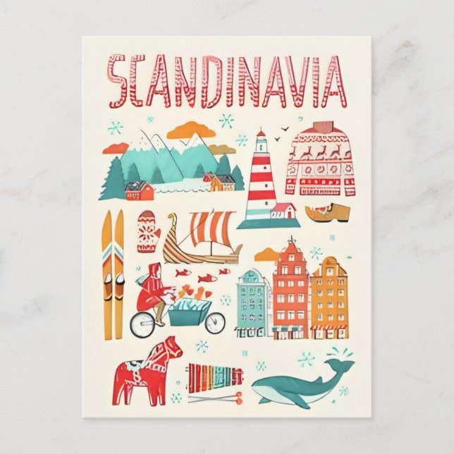 Postal Escandinavia de viaje vintage de Estocolmo Suecia (Anverso)