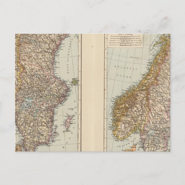 Postal Escandinavia, Noruega, Suecia (Anverso)