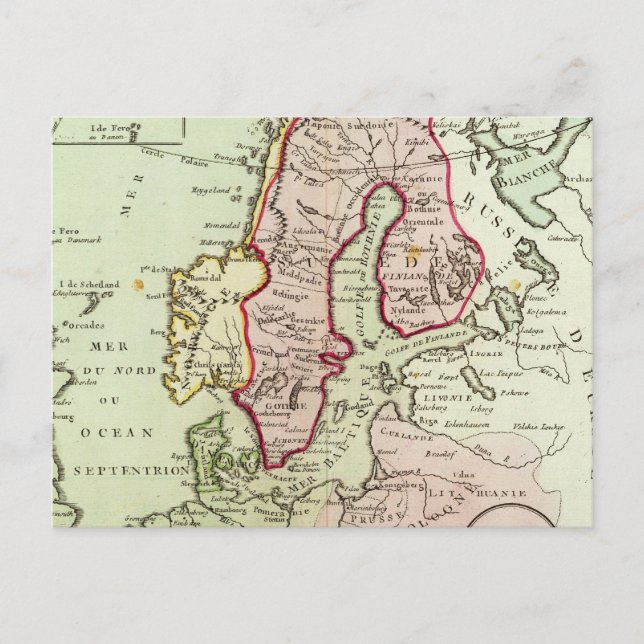 Postal Escandinavia, Suecia, Dinamarca (Anverso)