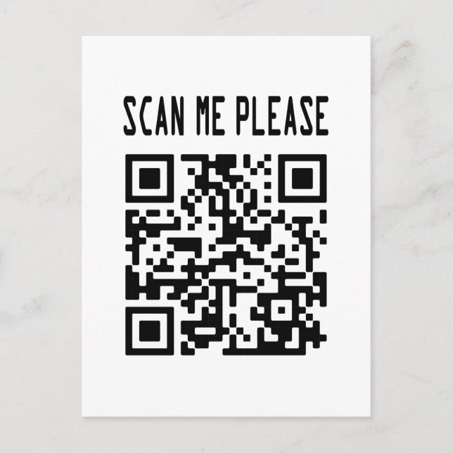 Postal Escanéame por favor código QR - Sonríe, es gratis (Anverso)