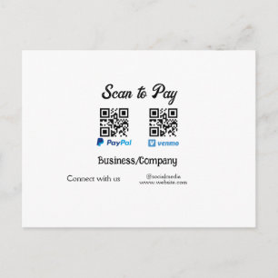 Postal Escanear para pagar código q r paypal venmo agrega