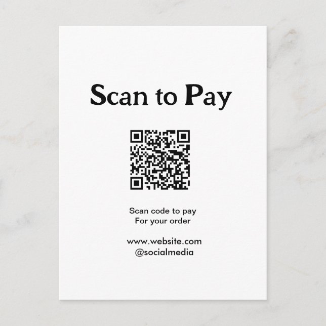 Postal Escanear para pagar el pedido código QR agregar si (Anverso)