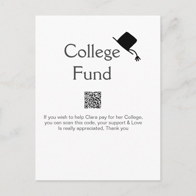 Postal escanear QR para fondo universitario añadir detall (Anverso)