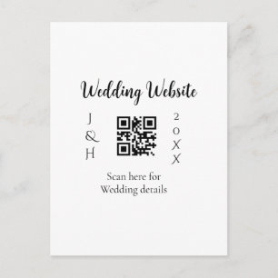 POSTAL ESCANEO DE CÓDIGO QR DE SITIO WEB DE BODAS PAREJA 