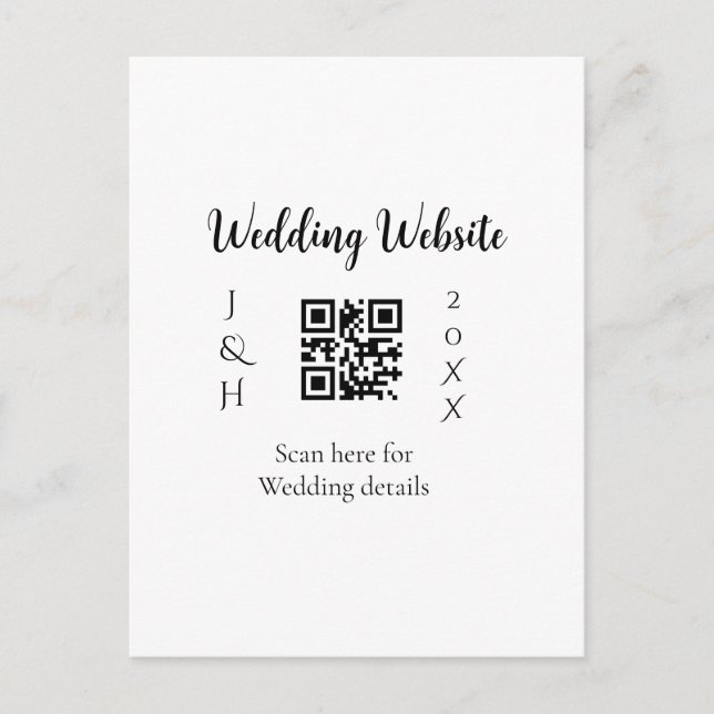 POSTAL ESCANEO DE CÓDIGO QR DE SITIO WEB DE BODAS PAREJA  (Anverso)