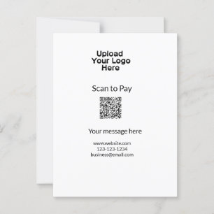 Postal Escaneo mínimo simple para pagar Añadir el logotip