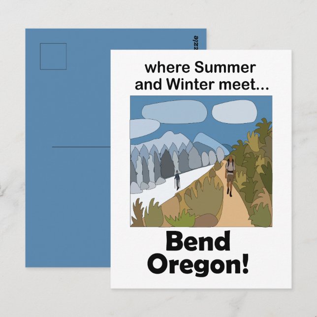 Postal Escapada de fin de semana Bend Oregon Vibe de dobl (Anverso / Reverso)