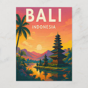 Postal Escape a la isla tropical del templo de Bali Indon