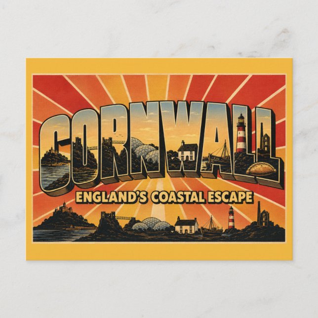 Postal Escape costero de Cornualles Inglaterra (Anverso)