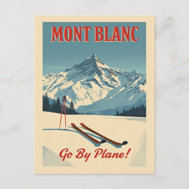 Postal Escape de invierno en Mont Blanc (Anverso)