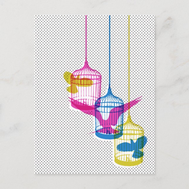 Postal Escape de jaula de aves (Anverso)