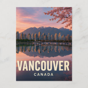 Postal Escape de la silueta de montañas de Vancouver Cana