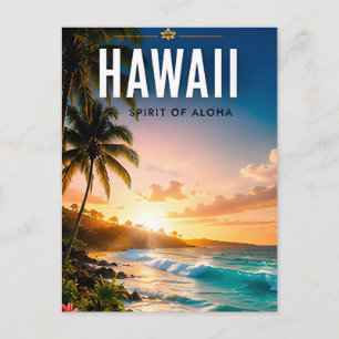 Postal 🌺 Escape de Playa Tropical de Hawái Decoración Co