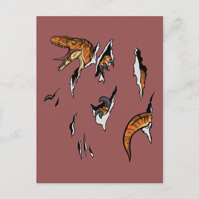 Postal Escape de Velociraptor (Anverso)