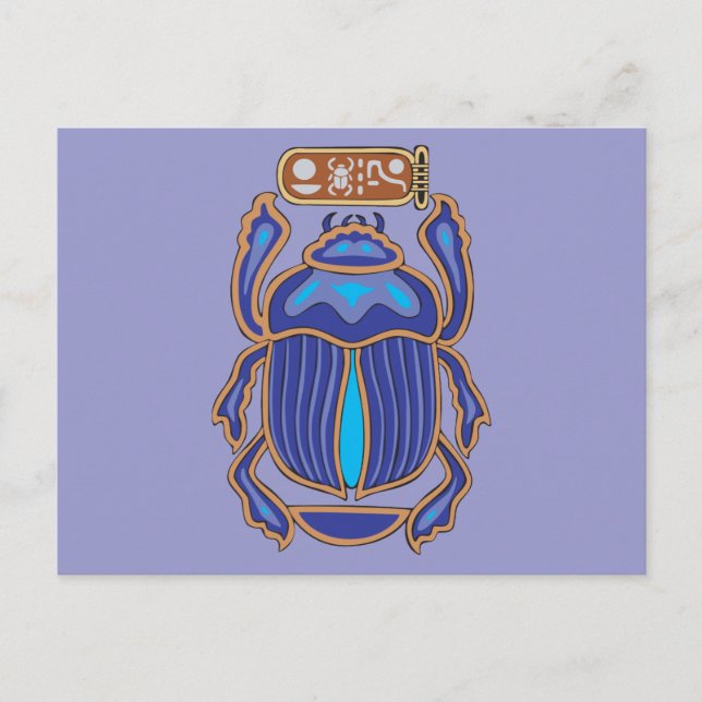 Postal Escarabajo egipcio Scarab Dung Dung (Anverso)