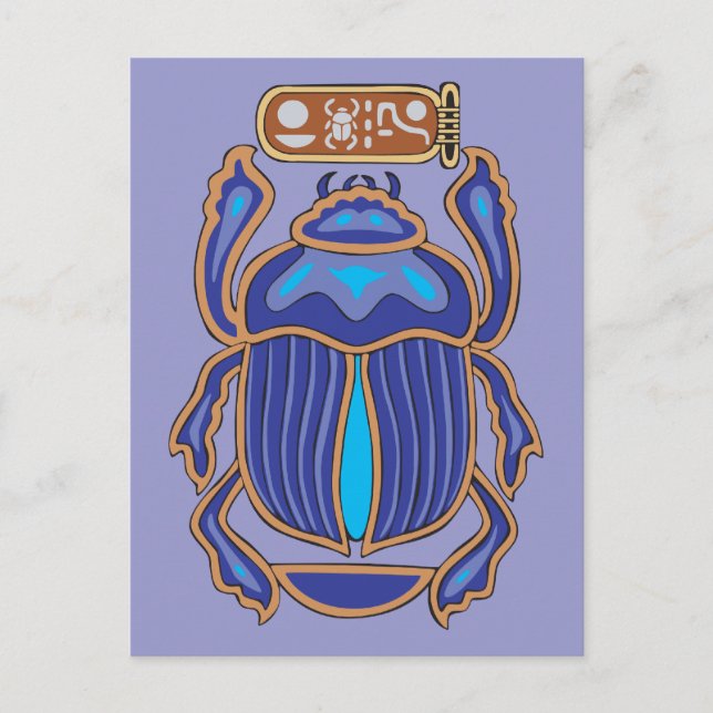 Postal Escarabajo egipcio Scarab Dung Dung (Anverso)