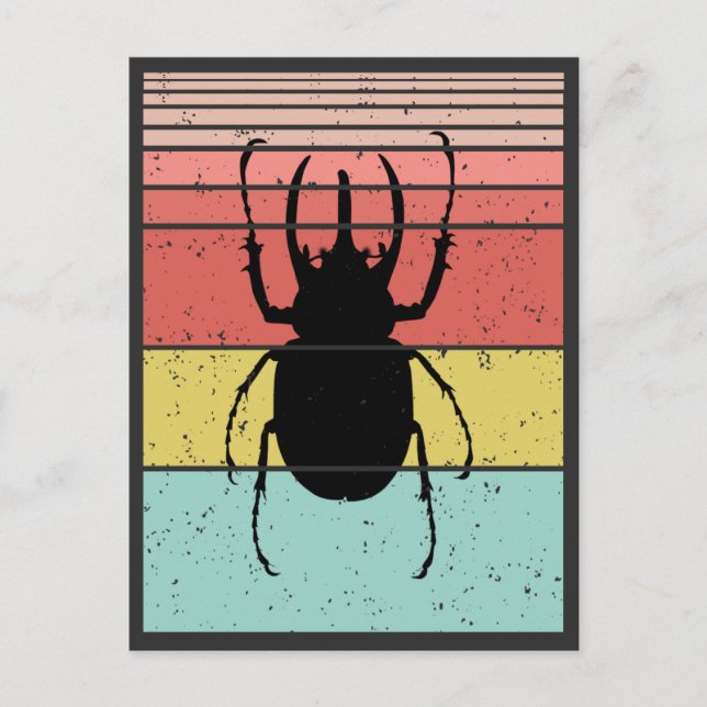 POSTAL ESCARABAJO INSECTO VINTAGE (Anverso)