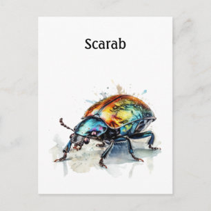 Postal Escarabajo Irisado en Acuarela, personalizado