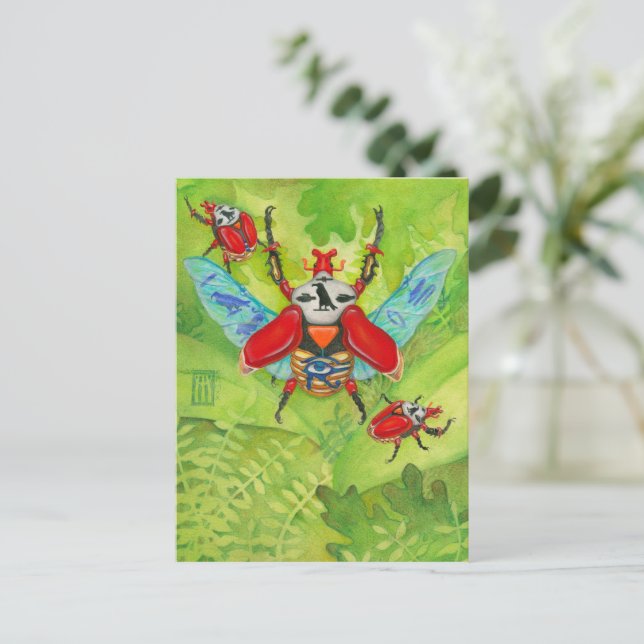 Postal Escarabajos Sagrados (Anverso de pie)