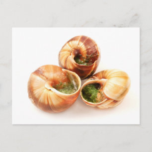 Postal Escargots a la Bourguignonne