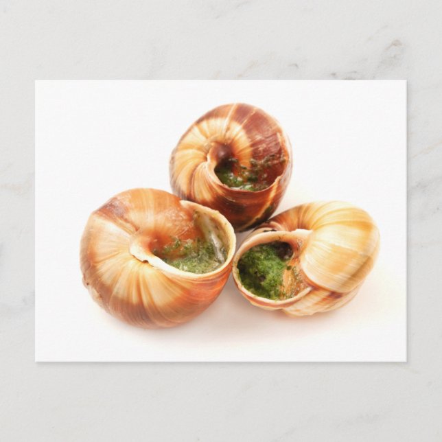 Postal Escargots a la Bourguignonne (Anverso)