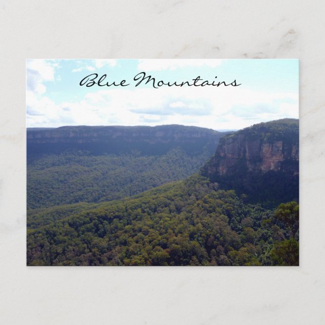 Postal escarpe de montañas azules (Anverso)