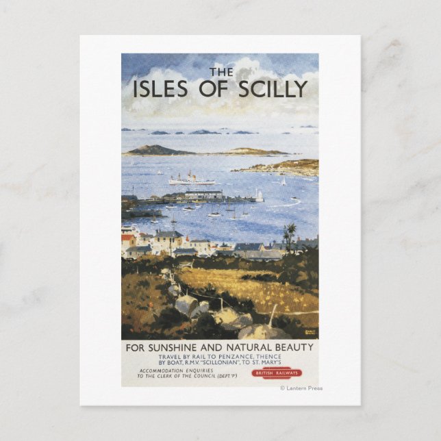 Postal Escena aérea del Poster de la ciudad y del ferroca (Anverso)