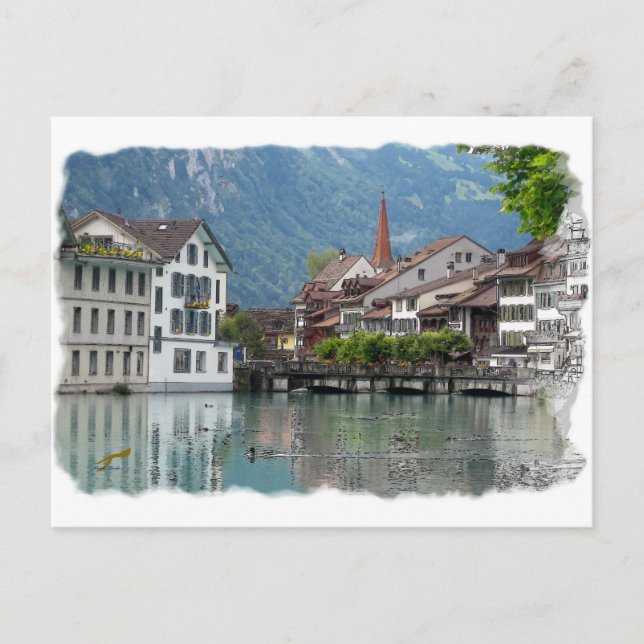 Postal Escena alpina (Anverso)