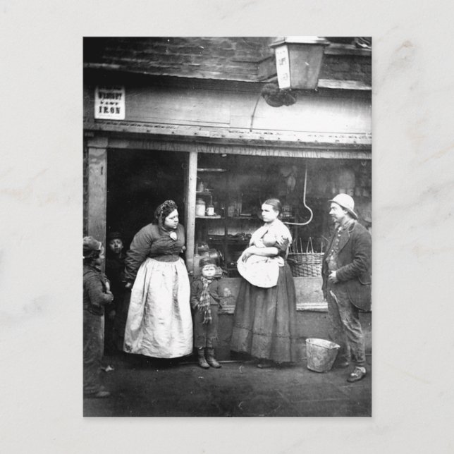 Postal Escena callejera en Londres victoriano (Anverso)